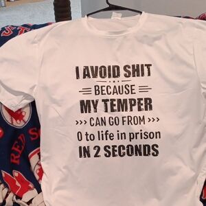 White Graphic Tee - Bold Temper Statement